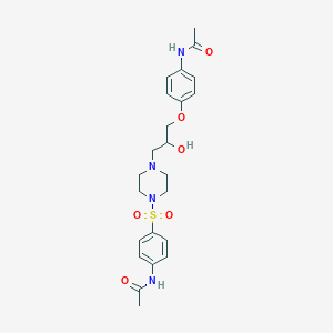 N-{4-[(4-{3-[4-(acetylamino)phenoxy]-2-hydroxypropyl}-1-piperazinyl)sulfonyl]phenyl}acetamide