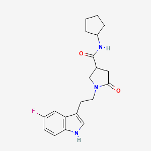 N-cyclopentyl-1-[2-(5-fluoro-1H-indol-3-yl)ethyl]-5-oxopyrrolidine-3-carboxamide