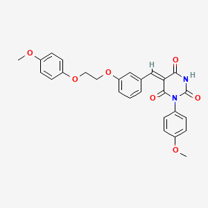 (5Z)-5-{3-[2-(4-methoxyphenoxy)ethoxy]benzylidene}-1-(4-methoxyphenyl)pyrimidine-2,4,6(1H,3H,5H)-trione