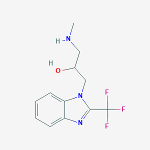 molecular formula C12H14F3N3O B486194 1-Methylamino-3-(2-trifluoromethyl-benzoimidazol-1-yl)-propan-2-ol CAS No. 801228-17-1