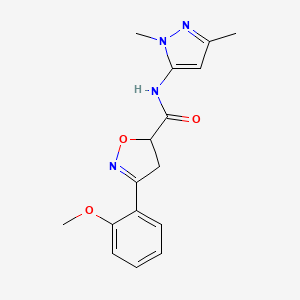 N-(2,5-dimethylpyrazol-3-yl)-3-(2-methoxyphenyl)-4,5-dihydro-1,2-oxazole-5-carboxamide