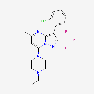 1-[3-(2-CHLOROPHENYL)-5-METHYL-2-(TRIFLUOROMETHYL)PYRAZOLO[1,5-A]PYRIMIDIN-7-YL]-4-ETHYLPIPERAZINE