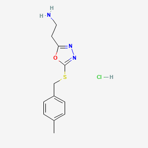 (2-{5-[(4-methylbenzyl)thio]-1,3,4-oxadiazol-2-yl}ethyl)amine hydrochloride