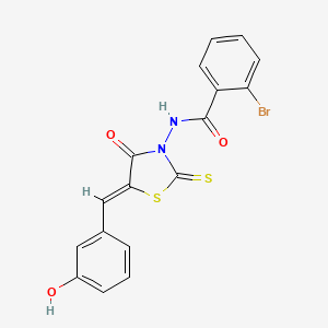 2-bromo-N-[(5Z)-5-(3-hydroxybenzylidene)-4-oxo-2-thioxo-1,3-thiazolidin-3-yl]benzamide