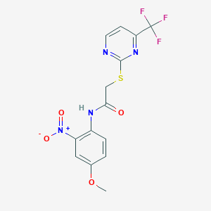 N~1~-(4-METHOXY-2-NITROPHENYL)-2-{[4-(TRIFLUOROMETHYL)-2-PYRIMIDINYL]SULFANYL}ACETAMIDE