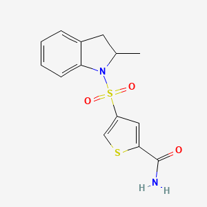 4-[(2-methyl-2,3-dihydro-1H-indol-1-yl)sulfonyl]-2-thiophenecarboxamide