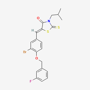 5-{3-bromo-4-[(3-fluorobenzyl)oxy]benzylidene}-3-isobutyl-2-thioxo-1,3-thiazolidin-4-one