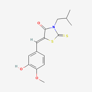 5-(3-hydroxy-4-methoxybenzylidene)-3-isobutyl-2-thioxo-1,3-thiazolidin-4-one