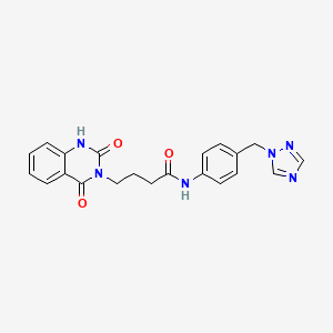 4-(2-hydroxy-4-oxoquinazolin-3(4H)-yl)-N-[4-(1H-1,2,4-triazol-1-ylmethyl)phenyl]butanamide