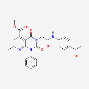 METHYL 3-{[(4-ACETYLPHENYL)CARBAMOYL]METHYL}-7-METHYL-2,4-DIOXO-1-PHENYL-1H,2H,3H,4H-PYRIDO[2,3-D]PYRIMIDINE-5-CARBOXYLATE