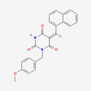 (5E)-1-[(4-METHOXYPHENYL)METHYL]-5-[(NAPHTHALEN-1-YL)METHYLIDENE]-1,3-DIAZINANE-2,4,6-TRIONE