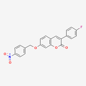 3-(4-FLUOROPHENYL)-7-[(4-NITROPHENYL)METHOXY]-2H-CHROMEN-2-ONE