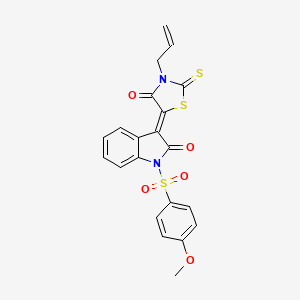 3-(3-allyl-4-oxo-2-thioxo-1,3-thiazolidin-5-ylidene)-1-[(4-methoxyphenyl)sulfonyl]-1,3-dihydro-2H-indol-2-one