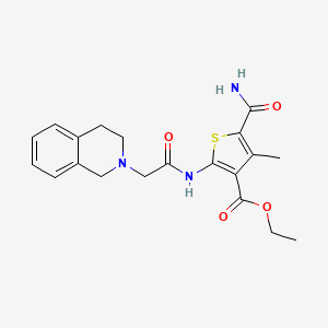 ETHYL 5-CARBAMOYL-4-METHYL-2-[2-(1,2,3,4-TETRAHYDROISOQUINOLIN-2-YL)ACETAMIDO]THIOPHENE-3-CARBOXYLATE