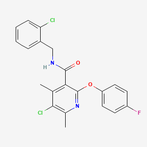 5-chloro-N-[(2-chlorophenyl)methyl]-2-(4-fluorophenoxy)-4,6-dimethylpyridine-3-carboxamide