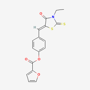 4-[(3-ethyl-4-oxo-2-thioxo-1,3-thiazolidin-5-ylidene)methyl]phenyl 2-furoate