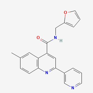 N-[(FURAN-2-YL)METHYL]-6-METHYL-2-(PYRIDIN-3-YL)QUINOLINE-4-CARBOXAMIDE