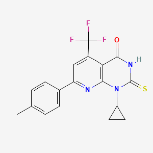 1-cyclopropyl-7-(4-methylphenyl)-2-sulfanyl-5-(trifluoromethyl)pyrido[2,3-d]pyrimidin-4(1H)-one