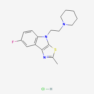 7-Fluoro-2-methyl-4-(2-piperidin-1-ylethyl)-[1,3]thiazolo[5,4-b]indole;hydrochloride