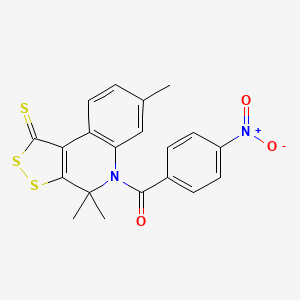 4,4,7-trimethyl-5-(4-nitrobenzoyl)-1H,4H,5H-[1,2]dithiolo[3,4-c]quinoline-1-thione