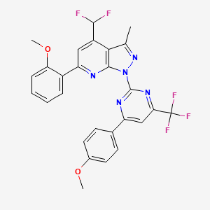 4-[2-[4-(DIFLUOROMETHYL)-6-(2-METHOXYPHENYL)-3-METHYL-1H-PYRAZOLO[3,4-B]PYRIDIN-1-YL]-6-(TRIFLUOROMETHYL)-4-PYRIMIDINYL]PHENYL METHYL ETHER