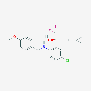 molecular formula C21H19ClF3NO2 B048624 (2S)-2-[5-Chloro-2-[(4-methoxyphenyl)methylamino]phenyl]-4-cyclopropyl-1,1,1-trifluorobut-3-yn-2-ol CAS No. 173676-60-3