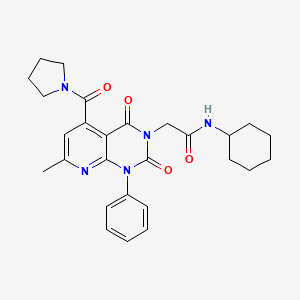 N-CYCLOHEXYL-2-[7-METHYL-2,4-DIOXO-1-PHENYL-5-(PYRROLIDINE-1-CARBONYL)-1H,2H,3H,4H-PYRIDO[2,3-D]PYRIMIDIN-3-YL]ACETAMIDE