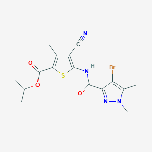 isopropyl 5-{[(4-bromo-1,5-dimethyl-1H-pyrazol-3-yl)carbonyl]amino}-4-cyano-3-methyl-2-thiophenecarboxylate