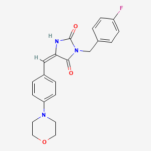 3-(4-fluorobenzyl)-5-[4-(4-morpholinyl)benzylidene]-2,4-imidazolidinedione