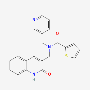 N-[(2-oxo-1H-quinolin-3-yl)methyl]-N-(pyridin-3-ylmethyl)thiophene-2-carboxamide