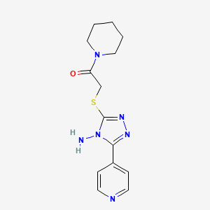 3-{[2-oxo-2-(1-piperidinyl)ethyl]thio}-5-(4-pyridinyl)-4H-1,2,4-triazol-4-amine