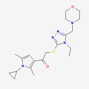 1-(1-cyclopropyl-2,5-dimethyl-1H-pyrrol-3-yl)-2-{[4-ethyl-5-(4-morpholinylmethyl)-4H-1,2,4-triazol-3-yl]thio}ethanone