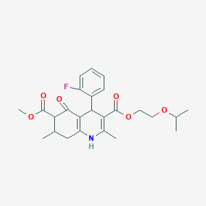 6-Methyl 3-[2-(propan-2-yloxy)ethyl] 4-(2-fluorophenyl)-2,7-dimethyl-5-oxo-1,4,5,6,7,8-hexahydroquinoline-3,6-dicarboxylate