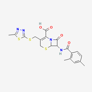 7-[(2,4-DIMETHYLBENZOYL)AMINO]-3-{[(5-METHYL-1,3,4-THIADIAZOL-2-YL)SULFANYL]METHYL}-8-OXO-5-THIA-1-AZABICYCLO[4.2.0]OCT-2-ENE-2-CARBOXYLIC ACID