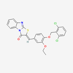 2-((Z)-1-{4-[(2,6-DICHLOROBENZYL)OXY]-3-ETHOXYPHENYL}METHYLIDENE)[1,3]THIAZOLO[3,2-A][1,3]BENZIMIDAZOL-3-ONE