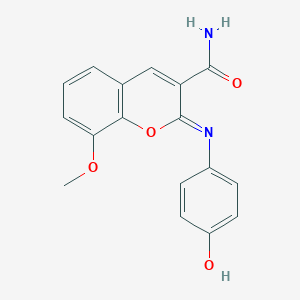 2-[(4-hydroxyphenyl)imino]-8-methoxy-2H-chromene-3-carboxamide