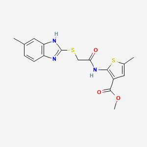 methyl 5-methyl-2-({[(5-methyl-1H-benzimidazol-2-yl)thio]acetyl}amino)-3-thiophenecarboxylate