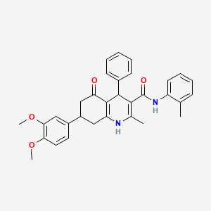 7-(3,4-dimethoxyphenyl)-2-methyl-N-(2-methylphenyl)-5-oxo-4-phenyl-1,4,5,6,7,8-hexahydroquinoline-3-carboxamide