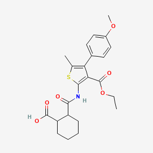 2-({[3-(ethoxycarbonyl)-4-(4-methoxyphenyl)-5-methyl-2-thienyl]amino}carbonyl)cyclohexanecarboxylic acid