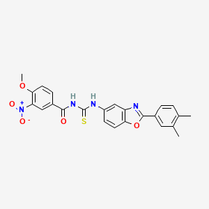 N-({[2-(3,4-dimethylphenyl)-1,3-benzoxazol-5-yl]amino}carbonothioyl)-4-methoxy-3-nitrobenzamide