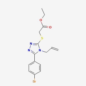 Ethyl 2-[[5-(4-bromophenyl)-4-prop-2-enyl-1,2,4-triazol-3-yl]sulfanyl]acetate