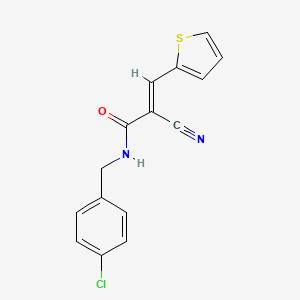 N-(4-chlorobenzyl)-2-cyano-3-(2-thienyl)acrylamide