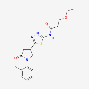 3-ethoxy-N-{5-[1-(2-methylphenyl)-5-oxopyrrolidin-3-yl]-1,3,4-thiadiazol-2-yl}propanamide