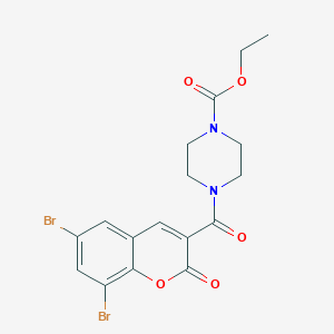 ethyl 4-(6,8-dibromo-2-oxo-2H-chromene-3-carbonyl)piperazine-1-carboxylate