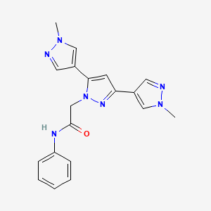 2-[3,5-bis(1-methylpyrazol-4-yl)pyrazol-1-yl]-N-phenylacetamide