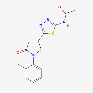 N-{5-[1-(2-methylphenyl)-5-oxopyrrolidin-3-yl]-1,3,4-thiadiazol-2-yl}acetamide