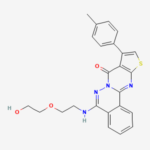 8-[2-(2-hydroxyethoxy)ethylamino]-13-(4-methylphenyl)-15-thia-9,10,17-triazatetracyclo[8.7.0.02,7.012,16]heptadeca-1(17),2,4,6,8,12(16),13-heptaen-11-one