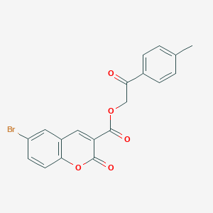 molecular formula C19H13BrO5 B486290 2-(4-methylphenyl)-2-oxoethyl 6-bromo-2-oxo-2H-chromene-3-carboxylate CAS No. 667891-58-9