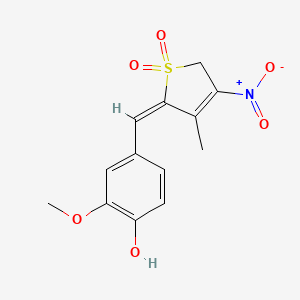 2-methoxy-4-[(E)-(4-methyl-3-nitro-1,1-dioxo-2H-thiophen-5-ylidene)methyl]phenol