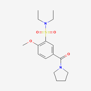 N,N-DIETHYL-2-METHOXY-5-(PYRROLIDINE-1-CARBONYL)BENZENE-1-SULFONAMIDE